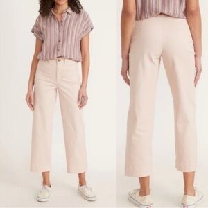 Marine Layer Bridget Slim Wide Leg Crop in Peach Whip